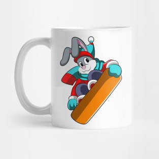 Rabbit at Snowboarding with Snowboard Mug